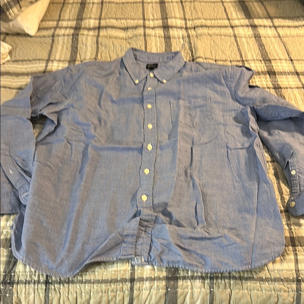 LL Bean Signature Blue Button-Down Shirt